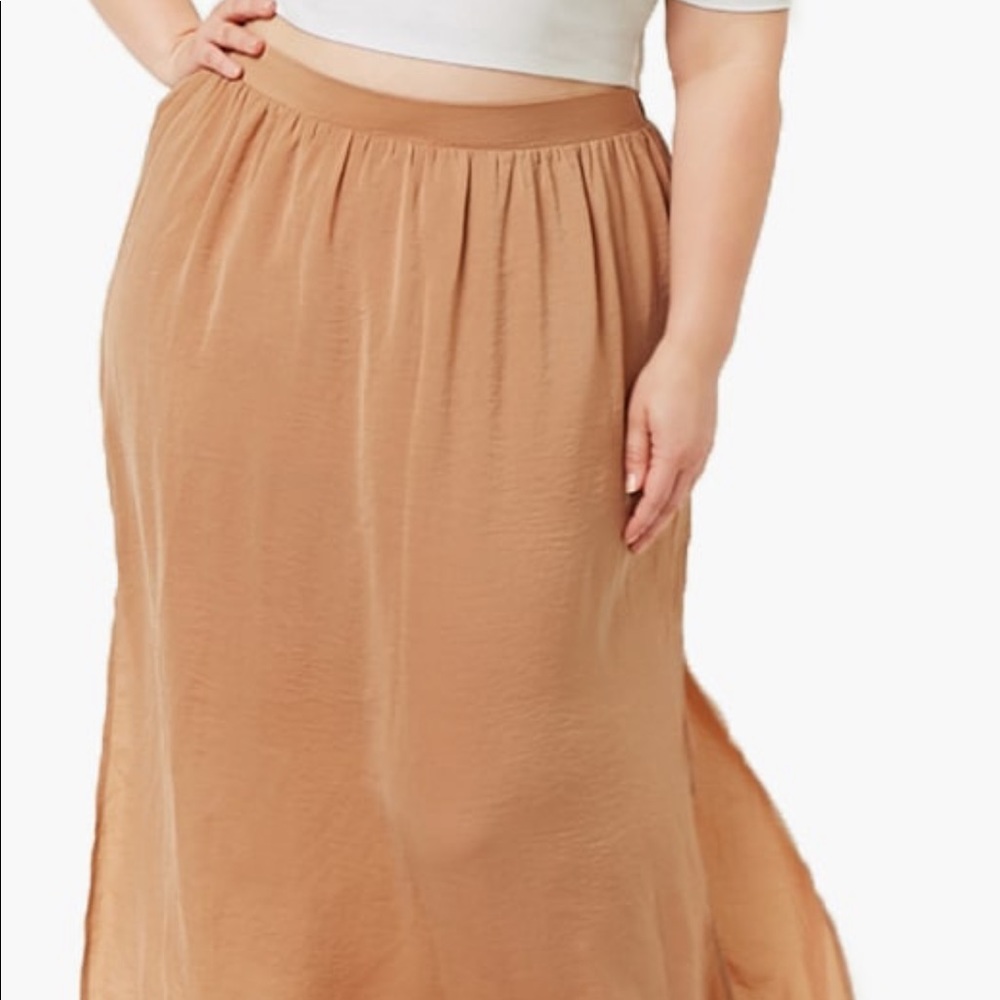 Satin champagne gold maxi skirt 3X